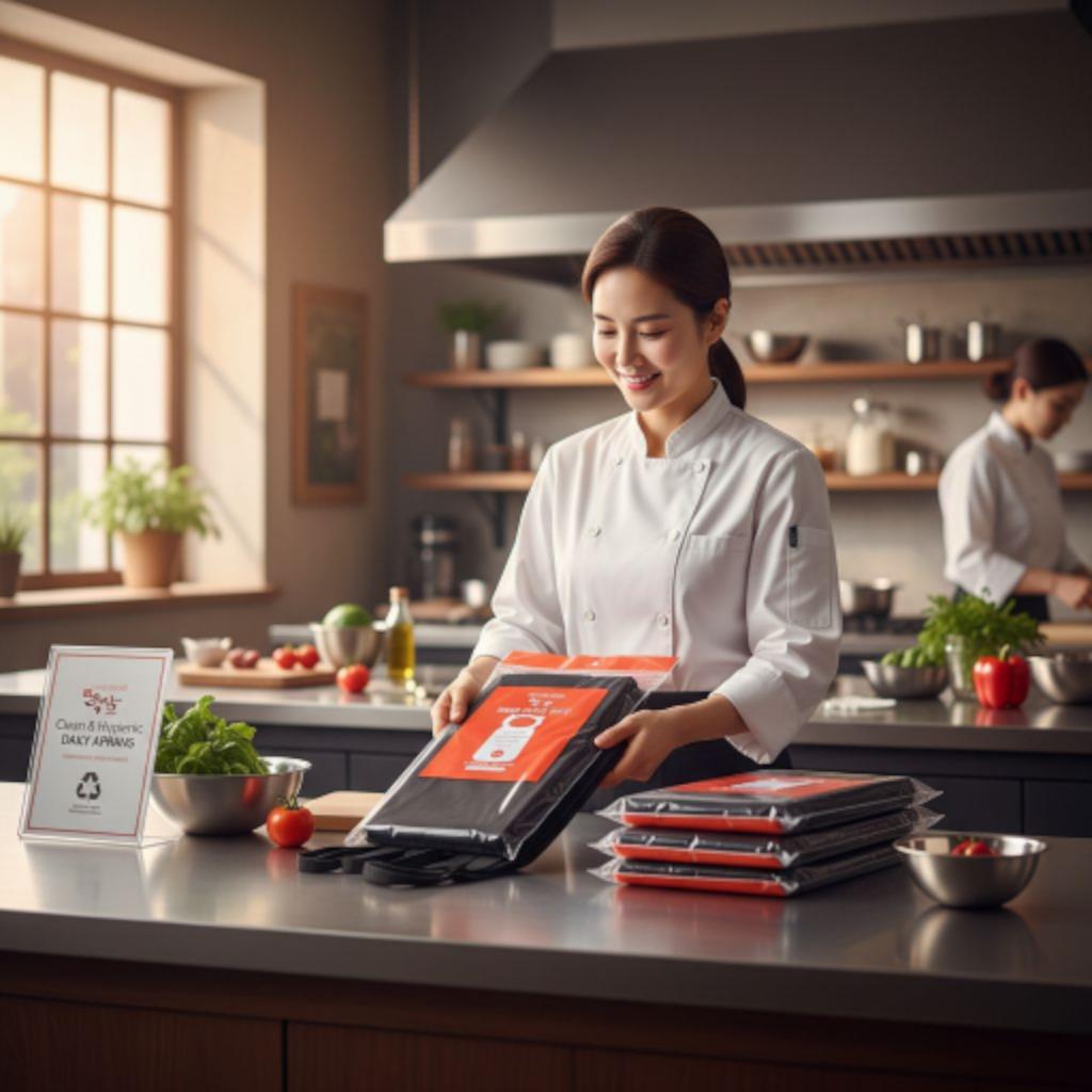 쿡짱 검정앞치마 상세 이미지 2