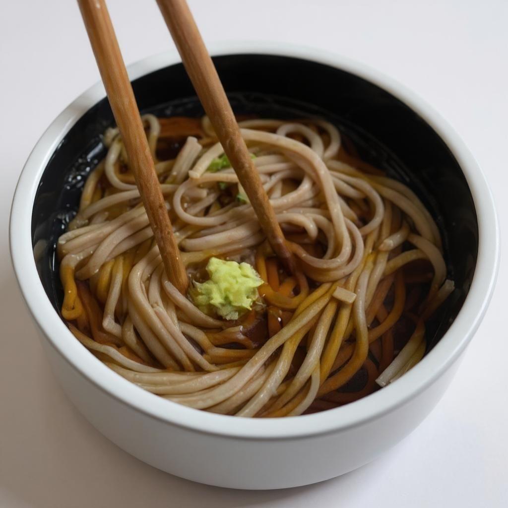 간단하게 조리된 메밀면