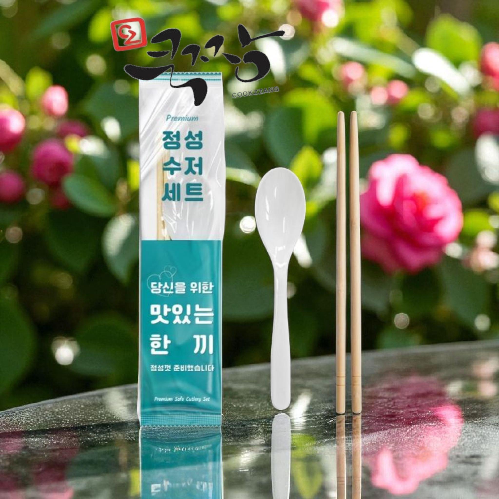 정성 일회용 수저 젓가락세트 백색